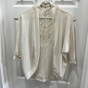 Rewind Off-White Swoop Sweater/Cardigan with Knitting Detail